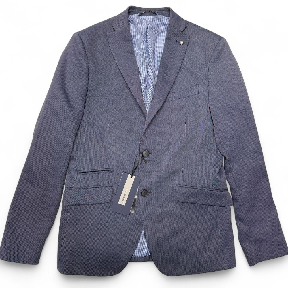 Zara Man Blue Textured Blazer Suit Jacket Summer 2016 Collection 40 US NWT